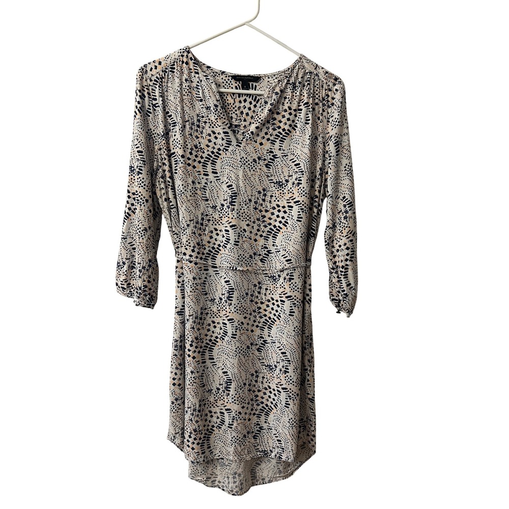 Banana Republic Dress Blouson Long Sleeve‎ Print Career Casual Size 8